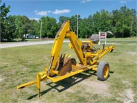 3PT Grizzly Backhoe attachment on trailer