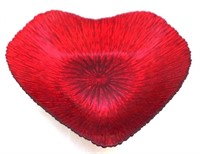 Red Glass Heart Bowl - 12 x 12