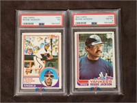 (2) PSA Graded Reggie Jackson Cards 1982 & 1983