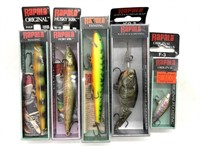 (5) NOS Rapala Fishing Lures : FLOATING, ORIGINAL