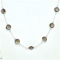 Sterling Silver Smoky Quartz Necklace SJC