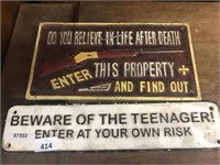 CAST IRON REPRODUCTION SIGNS