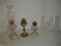 (3) Oil Lanterns & Globes