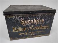Vintage Sunshine Krispy Crackers Advertising Tin