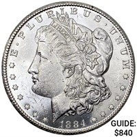 1884-CC Morgan Silver Dollar   UNC