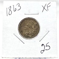 1863 Cent XF