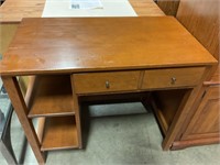 Wood desk with drawer and shelves