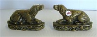 Pair of heavy brass dog bookends. Measures 6"