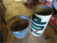 Vintage 7 Up trash can - galvanized pail