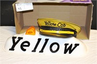 Vintage Yellow Cab Uniform Hat and Cab Top