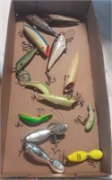 Box lot of Assorted hooked fishing lures