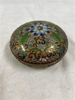 Vintage Chinese Cloisonné Floral Trinket Box