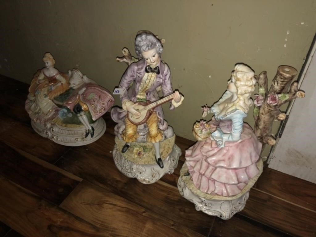 (3) Capodimonte Figurines (Formerly Lamps)