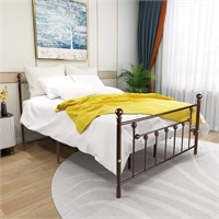 Sturdy Metal Wood Twin Bed