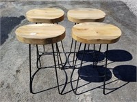 4 Like New Solid Wood Top Barstools