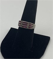 925 Silver Ruby Ring size 7