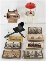 Stereoviewer, Toy Washing and Sewing Machines