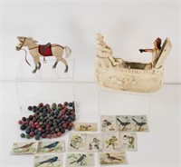 Early Toy Horse, Clay Marbles, World's Fair Bank