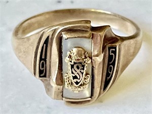 10K gold ladies' 1959 class ring