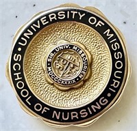 10K gold U of MO School of Nursing pin