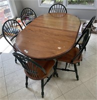 40" round dining table and 6 chairs