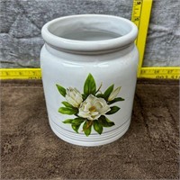 Magnolia Flowers Ceramic Utensil Jar