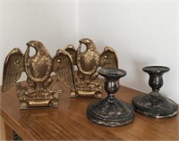 Eagle Bookends & Candlesticks