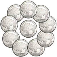 10- Buffalo Rounds 1 oz Silver Rounds