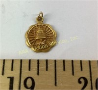 14k top gold Bell telephone service pendant