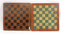 (2) painted gameboards. One is double sided. 19th