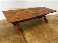 Vtg. Softwood Trestle Table