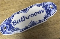 E2) New Delft Bathroom Ceramic Sign - bought in