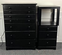 (3) Piece Pressed Board set, 4 Drawer Chest of