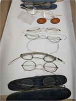 Collection of Antique / Vintage Eye Glasses