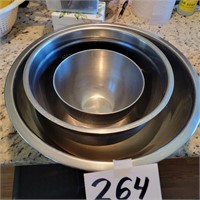 Three Stainless Bowls- not all match