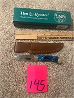 Hand and rooster sheet knife with box