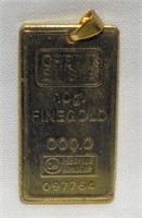 Replica Credit Suisse 10 Gram Gold Pendant