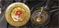 Goofus glass plate, Arcoroc France bowl