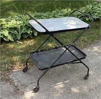 Vintage Metal Folding Cart, 28"x20"x33" tall