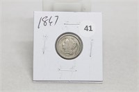 1867P 3 Cents