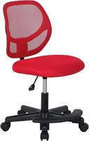 Swivel Study Desk Chair with Footrest, Red