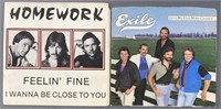 Homework & Exile Vinyl 45 Singles Signed