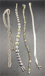 Silver Toned Bracelets & Chain