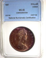 1967 Dollar NNC MS66 Confederation