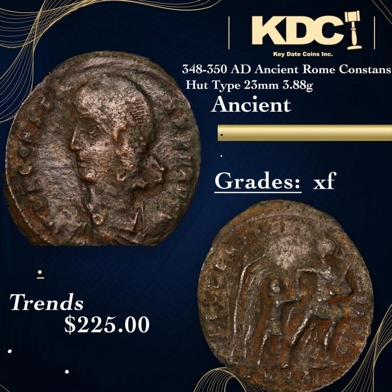 348-350 AD Ancient Rome Constans Hut Type 23mm 3.8