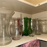 23 Assorted Glass Flower Vases