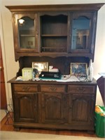 Dark wood hutch very nice condition-contents not