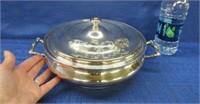 antique poole silver plated baking dish set - nice