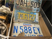 three license plates from Caribbean Bahamas and
