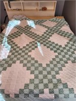 Green and White Quilt